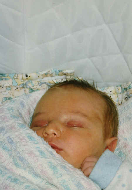 cameron - 3 weeks - asleep in bassenette - #5.jpg (229773 bytes)